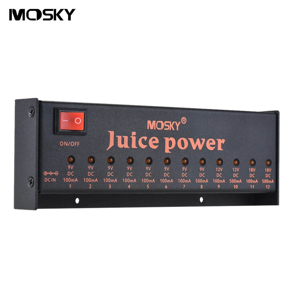 MOSKY JUICE POWER Guitar Effect Power Supply Station 12 Isolated DC Outputs for 9V 12V 18V Guitar Effects Low-power Amplifier
MOSKY JUICE POWER Guitar Effect Power Supply Station 12 Isolated DC Outputs for 9V 12V 18V Guitar Effects Low-power Amplifier