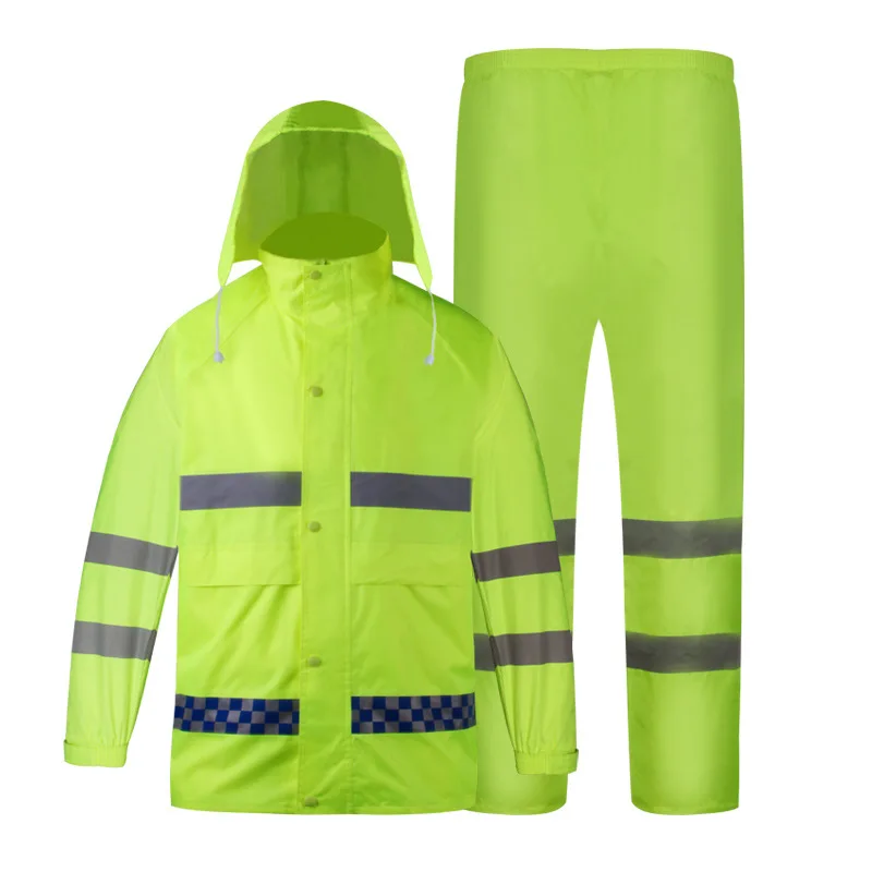 Reflective raincoat rainpants split protective clothing road traffic safety warning raincoat suit
Reflective raincoat rainpants split protective clothing road traffic safety warning raincoat suit