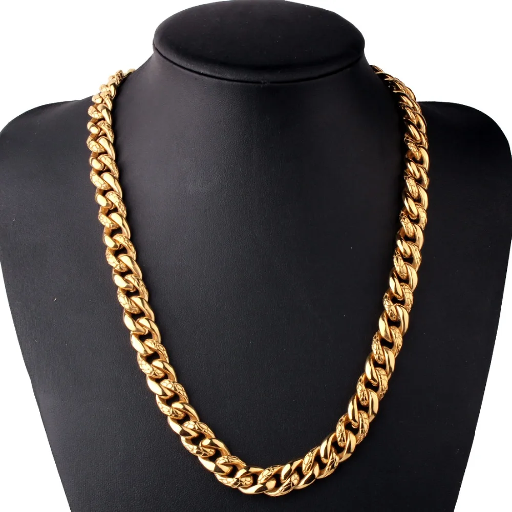 14mm Cool Stainless Steel Charming Gold Color Buckle Cuban Curb Pattern Chain Men's Women's Necklace Or Bracelet Jewelry 7-40"
14mm Cool Stainless Steel Charming Gold Color Buckle Cuban Curb Pattern Chain Men's Women's Necklace Or Bracelet Jewelry 7-40"