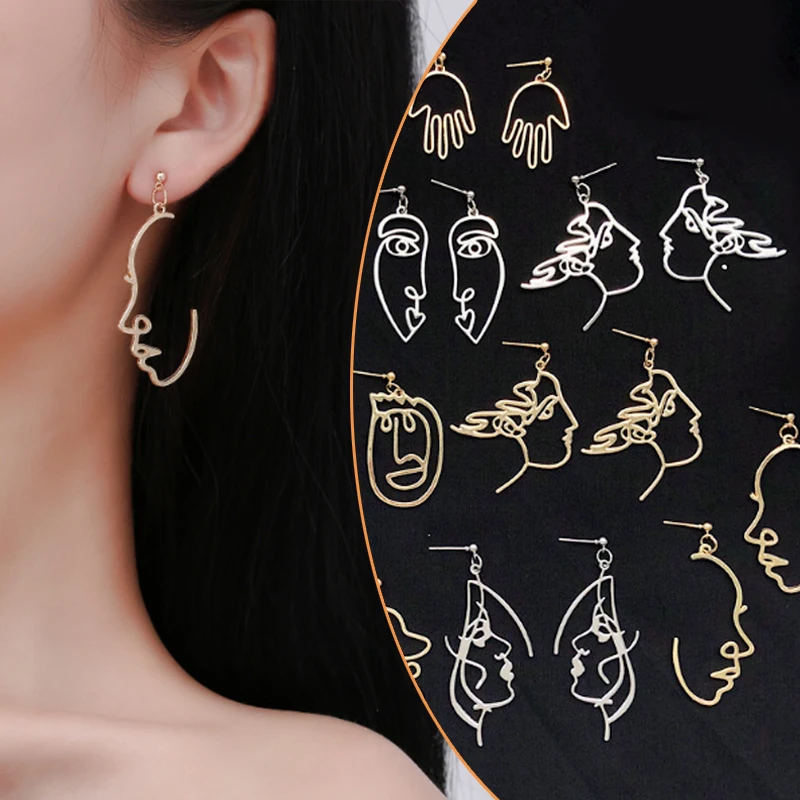 Profile Punk Human face Earrings Retro Alloy Metal Fashion Abstract Hollow Out Dangle Earrings New Hot Jewelry
Profile Punk Human face Earrings Retro Alloy Metal Fashion Abstract Hollow Out Dangle Earrings New Hot Jewelry