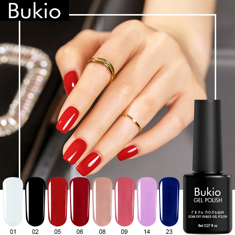 Bukio новинка 2019 гель для ногтей 8 мл Lucky Colors набор лаков отмачиваемый полу