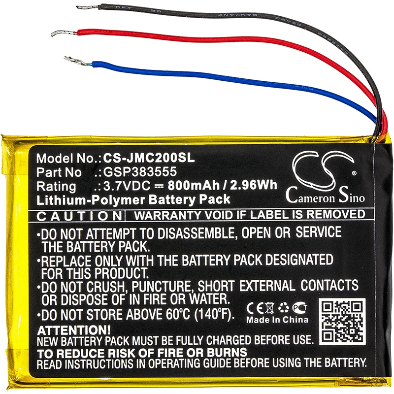 Cameron Sino Clip 2 800mah for JBL Clip 2 Clip 2 AN CLIP2BLKAM CS056US P04405201 GSP383555 batteries
Cameron Sino Clip 2 800mah for JBL Clip 2 Clip 2 AN CLIP2BLKAM CS056US P04405201 GSP383555 batteries