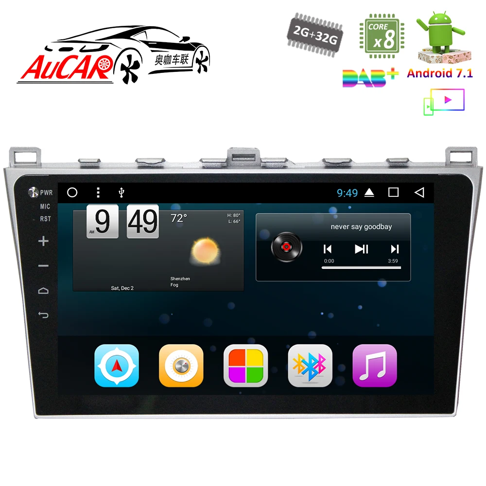Android 7 1 автомобильный dvd плеер для mazda 6 Ruiyi 2008 2012 навигационная система 1024*600 радио с