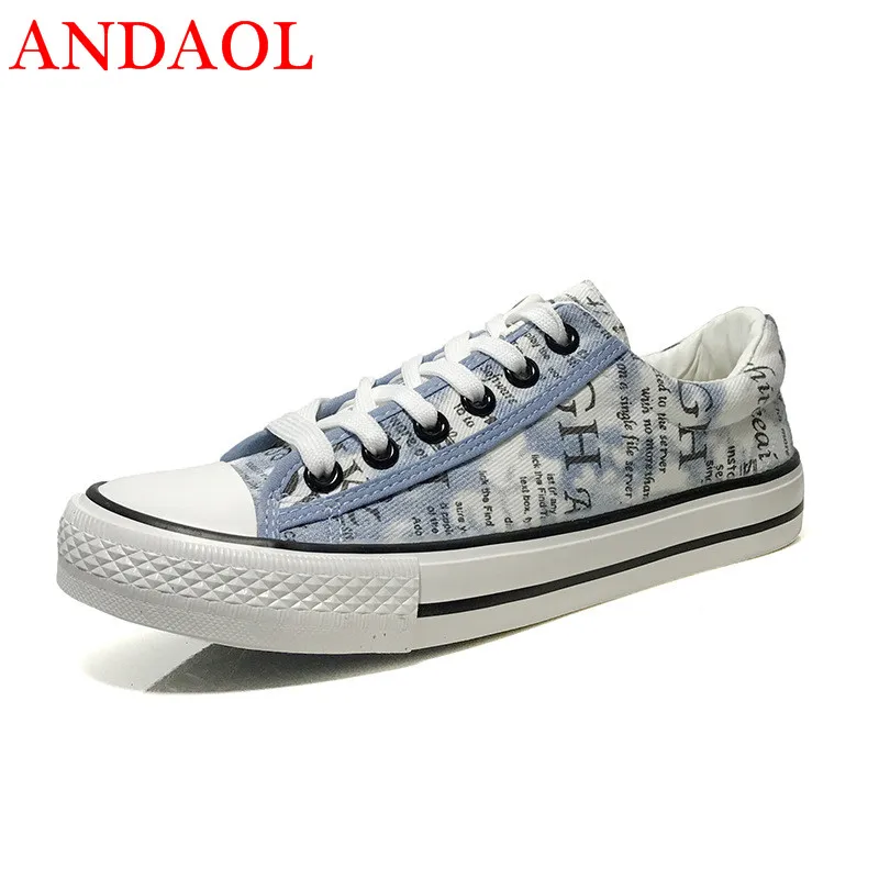 ANDAOL Men's Casual Shoes Top Quality Breathable Letter Light Sneakers Tenis Feminino New Luxury Lace-Up Campus Canvas Trainers
ANDAOL Men's Casual Shoes Top Quality Breathable Letter Light Sneakers Tenis Feminino New Luxury Lace-Up Campus Canvas Trainers