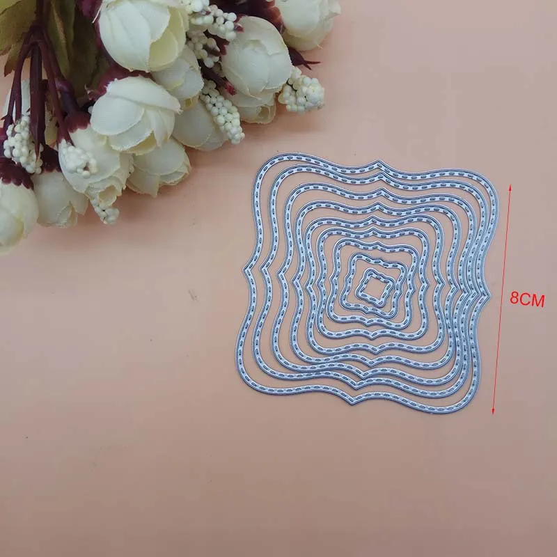 8cm 8pcs Basic Wave Square Stitched Frame Cutting Dies Scrapbooking Dies Metal Embossing Stamps and die for Card Making DIY
8cm 8pcs Basic Wave Square Stitched Frame Cutting Dies Scrapbooking Dies Metal Embossing Stamps and die for Card Making DIY