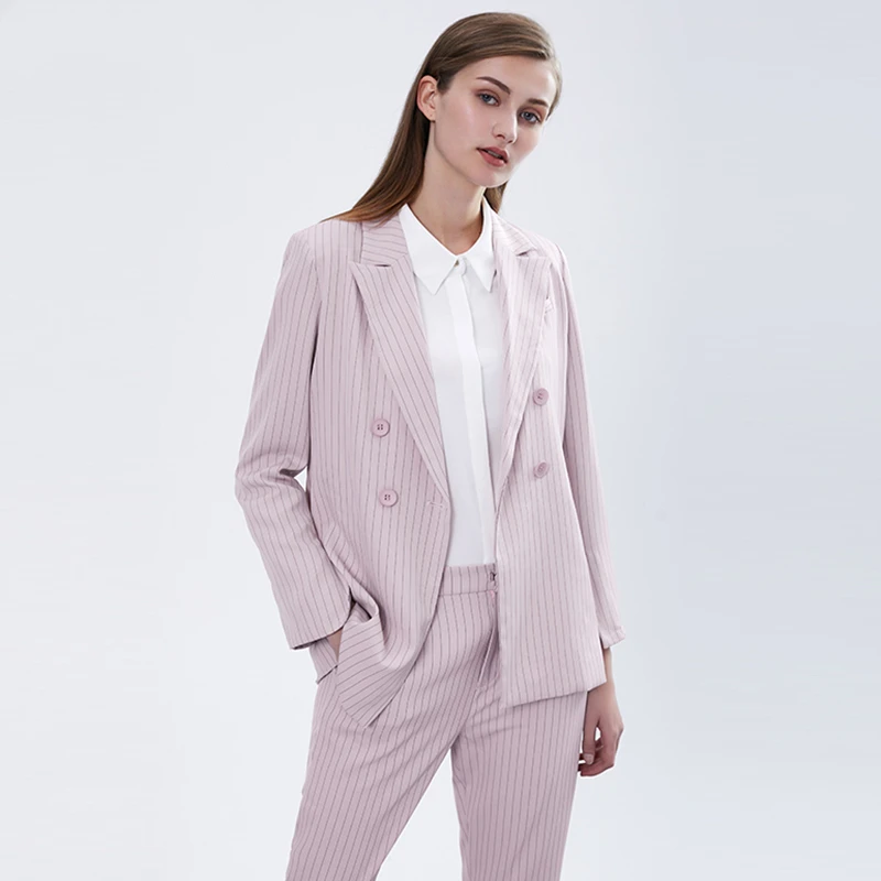 Женский Тонкий Блейзер Heydress Розовый Повседневный офисный блейзер в полоску с