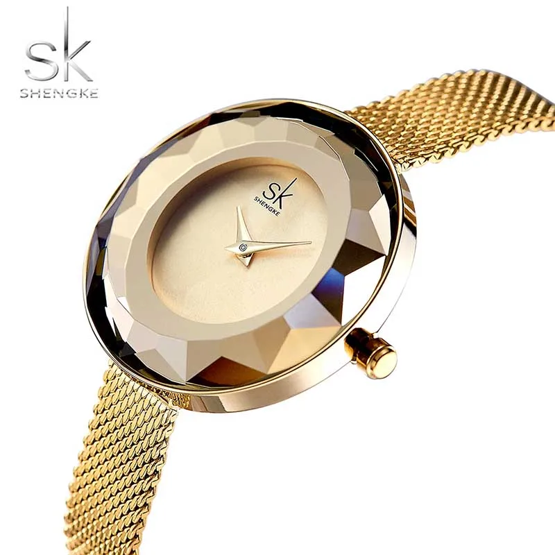 Ladies Watch Shengke Fashion Luxury Prism Fac Gold Steel Mesh Quartz Women Watches Top Brand Clock Relogio Feminino
Ladies Watch Shengke Fashion Luxury Prism Fac Gold Steel Mesh Quartz Women Watches Top Brand Clock Relogio Feminino