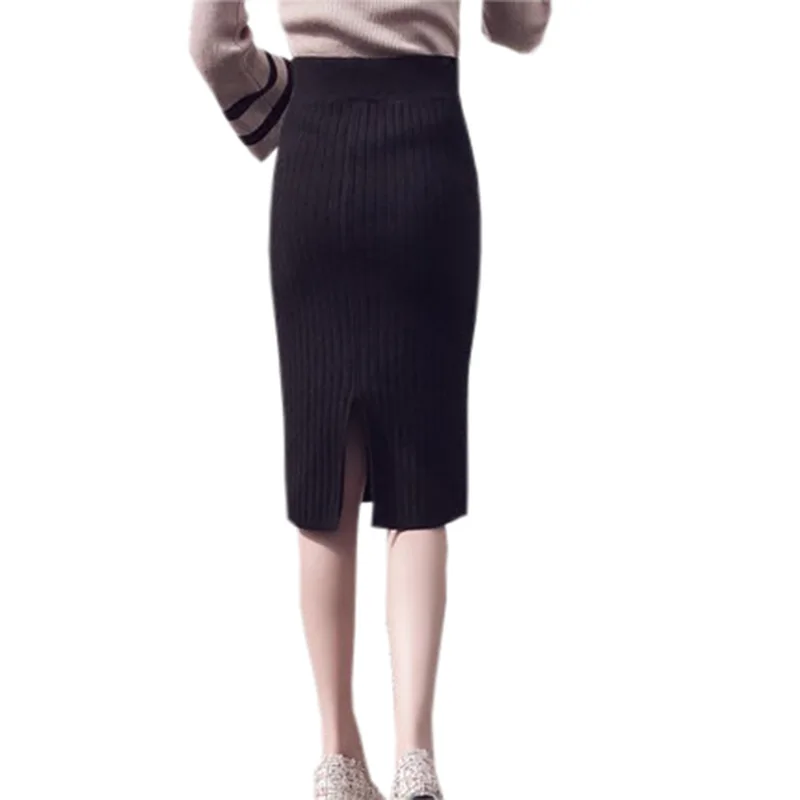 Knit Pencil Skirt Women High Waist Knee-Length Split One Step Sexy Skirts Off Lady Casual Knitted Black Gray Skirts FP0478
Knit Pencil Skirt Women High Waist Knee-Length Split One Step Sexy Skirts Off Lady Casual Knitted Black Gray Skirts FP0478