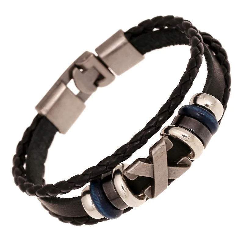 X Bracelet Unisex Black White Brown Leather Alloy Bracelets For Punk Rock Men fashion Jewelry
X Bracelet Unisex Black White Brown Leather Alloy Bracelets For Punk Rock Men fashion Jewelry