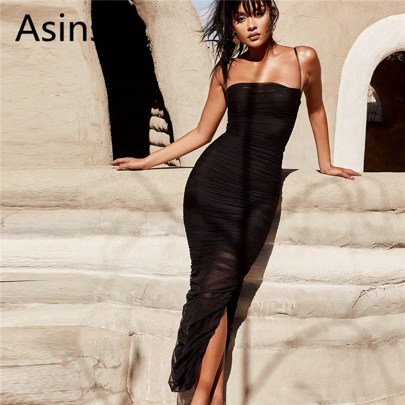 Asins dress women 2019 summer new hot casual fashion solid slash neck splice sling pleated slit slim sexy mesh nightclub dresses
Asins dress women 2019 summer new hot casual fashion solid slash neck splice sling pleated slit slim sexy mesh nightclub dresses