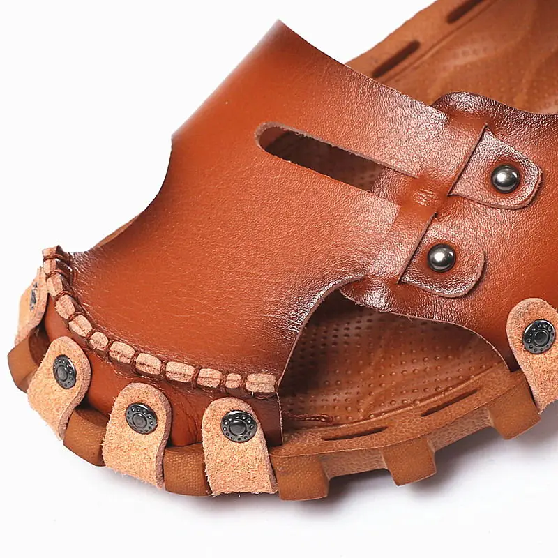 Summer Shoes Mens Beach Sandals Genuine Leather Beach Shoes Sandalias Hombre Gladiator Sandals For Men Designer Mules Flip Flops
Summer Shoes Mens Beach Sandals Genuine Leather Beach Shoes Sandalias Hombre Gladiator Sandals For Men Designer Mules Flip Flops