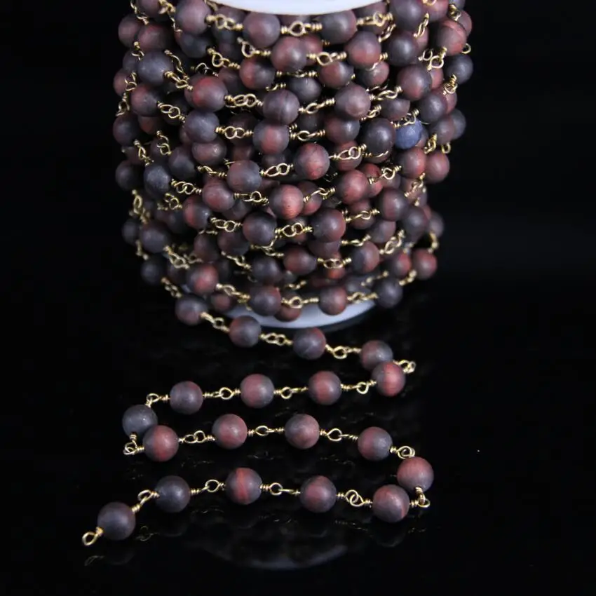 Matte Red Tiger Eye 8mm Bead Fashion Rosary Chain,Brass Wire Wrapped Natural stone Round Bead Chain Necklace bracelet Jewelry
Matte Red Tiger Eye 8mm Bead Fashion Rosary Chain,Brass Wire Wrapped Natural stone Round Bead Chain Necklace bracelet Jewelry