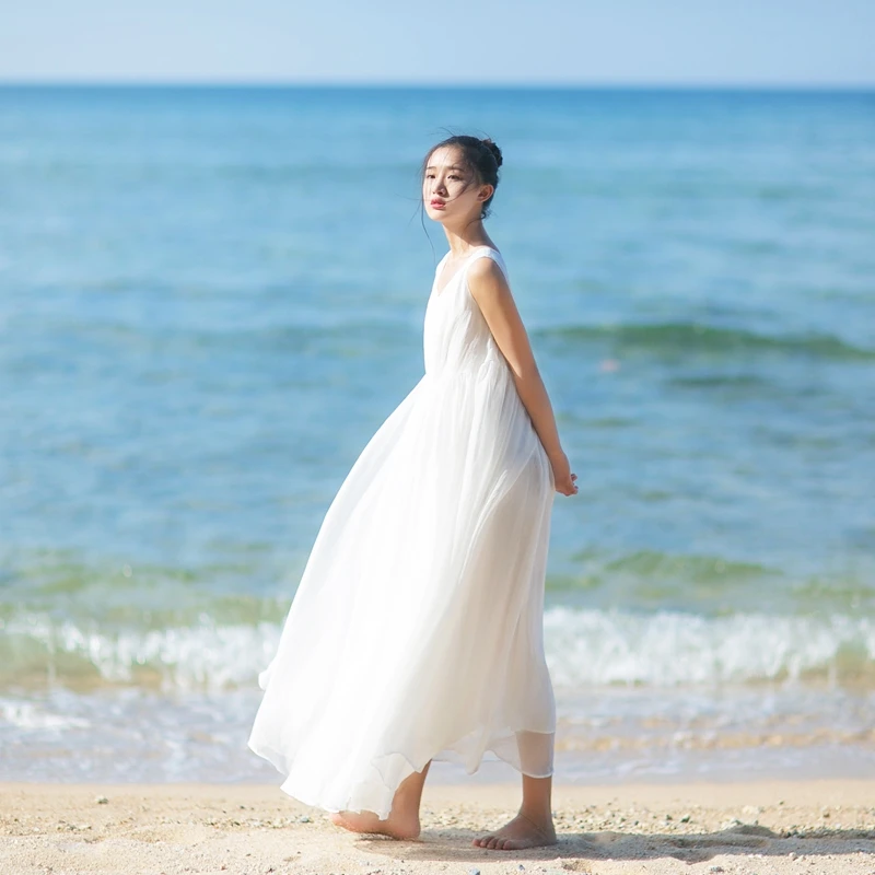 MM004 2020 Flowing chiffon loose long maxi sleeveless beach dress summer women sundress
MM004 2020 Flowing chiffon loose long maxi sleeveless beach dress summer women sundress
