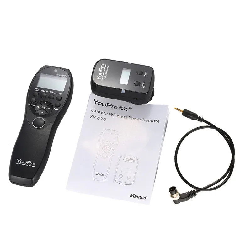 YouPro YP-870II DC0 LCD Timer Shutter Release Transmitter Receiver 2.4G Wireless for Nikon Fujifilm Kodak DSLR Cameras
YouPro YP-870II DC0 LCD Timer Shutter Release Transmitter Receiver 2.4G Wireless for Nikon Fujifilm Kodak DSLR Cameras