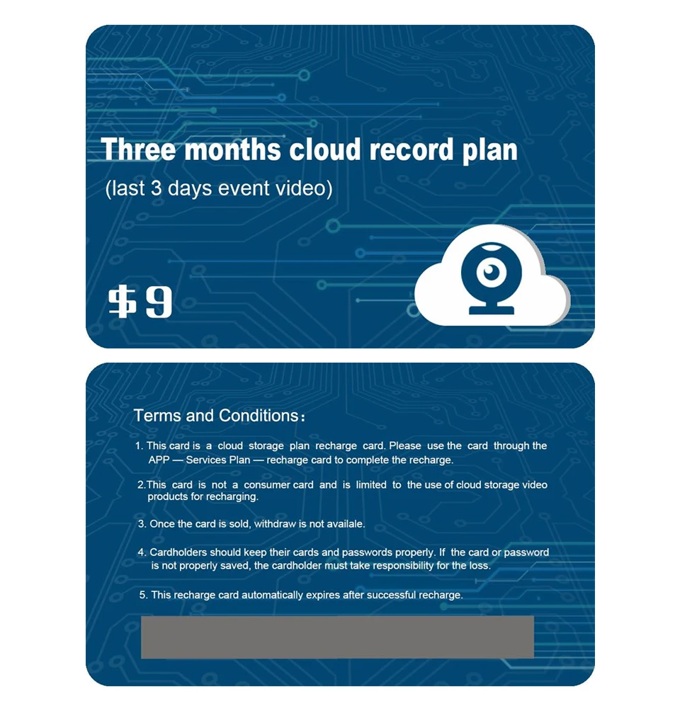 INQMEGA Amazon Cloud Services Plan Card For Amazon Cloud Storage Wifi Cam Home Security surveillance IP Camera For APP-YCC365
INQMEGA Amazon Cloud Services Plan Card For Amazon Cloud Storage Wifi Cam Home Security surveillance IP Camera For APP-YCC365