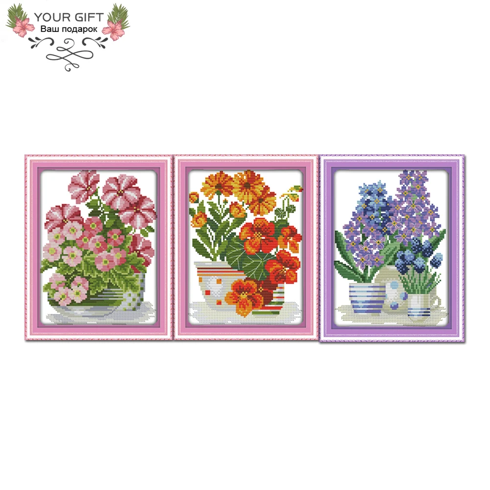 Joy Sunday H638(1)H639(2)H640(3) 14CT 11CT Counted and Stamped Potted Flower Series Embroidery DIY Home Decor Cross Stitch kits
Joy Sunday H638(1)H639(2)H640(3) 14CT 11CT Counted and Stamped Potted Flower Series Embroidery DIY Home Decor Cross Stitch kits