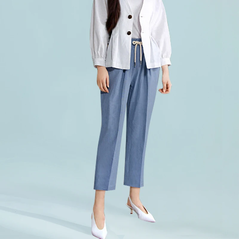 High Waist Cotton Khaki Pants Women Summer Office Linen Loose Harem Pants Plus Size Woman Elastic Waist Green Trousers Women New
High Waist Cotton Khaki Pants Women Summer Office Linen Loose Harem Pants Plus Size Woman Elastic Waist Green Trousers Women New