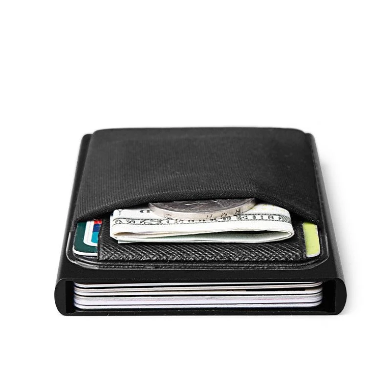 Алюминиевый кошелек с карманом держатель для ID карты блокировка Rfid тонкие