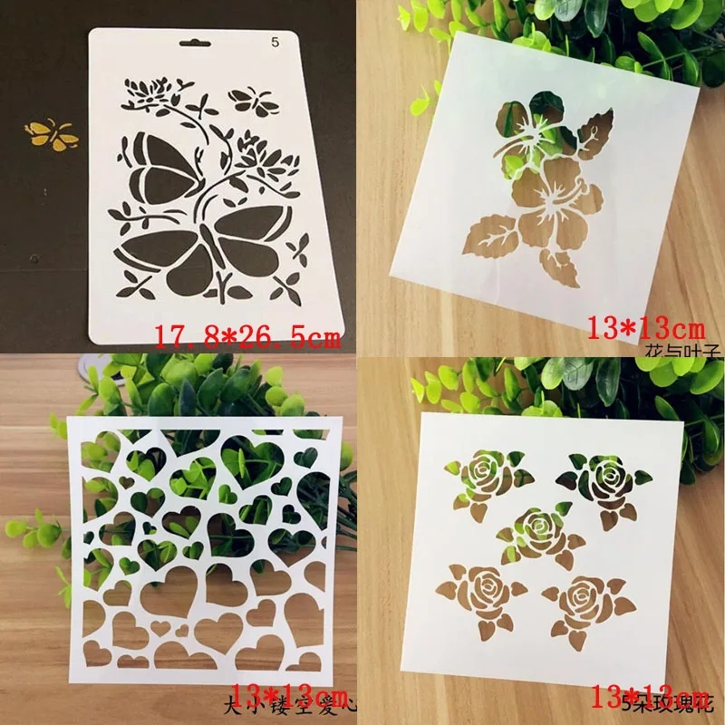 4pc Rose Stencil Flower DIY Scrapbooking Photo Album Decoration Coloring Embossing Painting Template Wall Accessories Reusable
4pc Rose Stencil Flower DIY Scrapbooking Photo Album Decoration Coloring Embossing Painting Template Wall Accessories Reusable