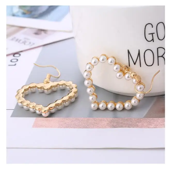New Arrival Gold Color Love Heart Drop Earrings For Women Korean Style Pearl Dangle Earrings Fashion Party Wedding Jewelry
New Arrival Gold Color Love Heart Drop Earrings For Women Korean Style Pearl Dangle Earrings Fashion Party Wedding Jewelry