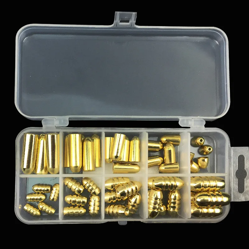 50Pcs Bullet Copper Fishing Sinkers Balancer Pendant for Soft Lure Assorted Bullet Shape Thread Copper Bullet Sinker Accessories
50Pcs Bullet Copper Fishing Sinkers Balancer Pendant for Soft Lure Assorted Bullet Shape Thread Copper Bullet Sinker Accessories