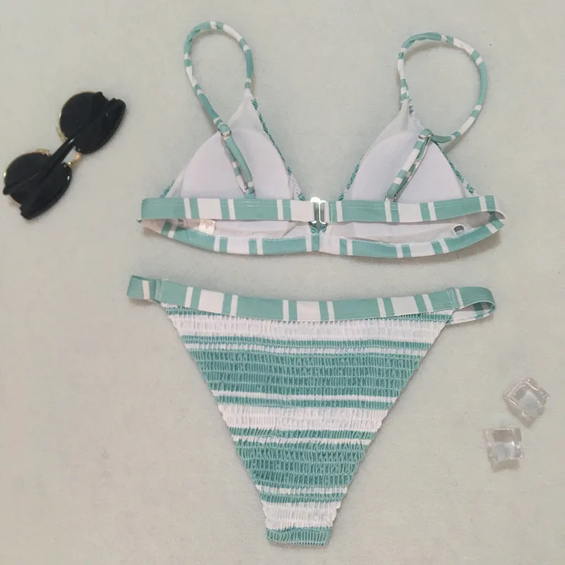 Sexy Push Up Thong Bikini 2021 Hot Seersucker Pleated Swimsuit Striped Swimwear Split Bikinis Set Bathing Suit Women Beachwear
Sexy Push Up Thong Bikini 2021 Hot Seersucker Pleated Swimsuit Striped Swimwear Split Bikinis Set Bathing Suit Women Beachwear