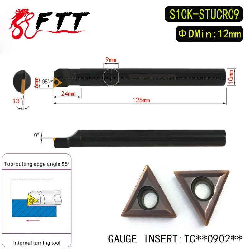 S10K-STUCR09 95 Degrees Internal Turning Tool Holder For TCMT090204 Insert Internal Boring Bar Lathe Machine
S10K-STUCR09 95 Degrees Internal Turning Tool Holder For TCMT090204 Insert Internal Boring Bar Lathe Machine