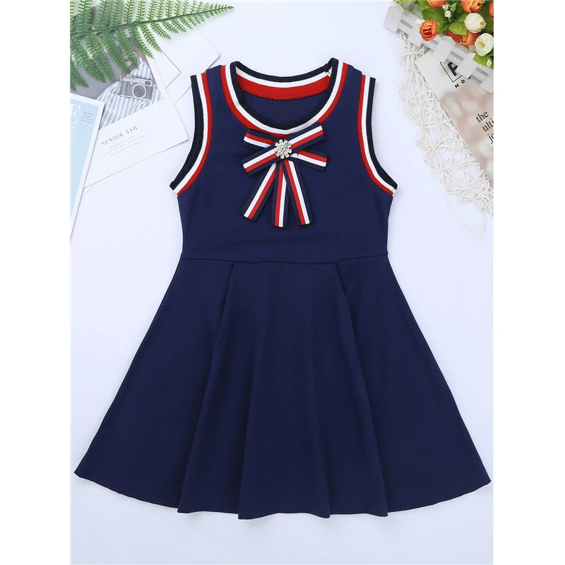 Navy Blue Kids Girls Sleeveless Rhinestones Bowtie A Line Dress Flower Girl Dress for Wedding Birthday Party Casual Summer
Navy Blue Kids Girls Sleeveless Rhinestones Bowtie A Line Dress Flower Girl Dress for Wedding Birthday Party Casual Summer