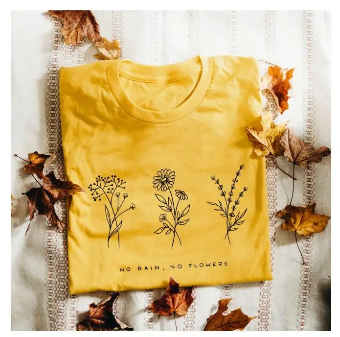 Summer No Rain No Flowers T-Shirt Fashion Casual Ladies Yellow Clothes Bees Flowers Tee Short Sleeve no rain Slogan Grunge Tops
Summer No Rain No Flowers T-Shirt Fashion Casual Ladies Yellow Clothes Bees Flowers Tee Short Sleeve no rain Slogan Grunge Tops