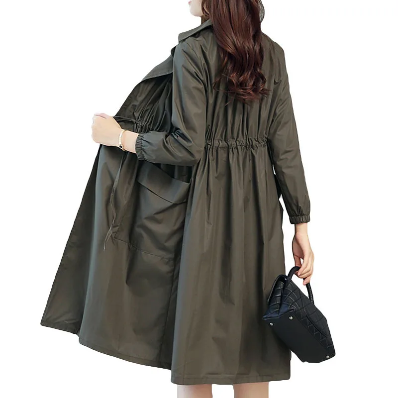 Spring women trench coat Korean Leisure lapel Drawstring Waist Woman outwear Long temperament solid thin windbreaker coats YZ823
Spring women trench coat Korean Leisure lapel Drawstring Waist Woman outwear Long temperament solid thin windbreaker coats YZ823
