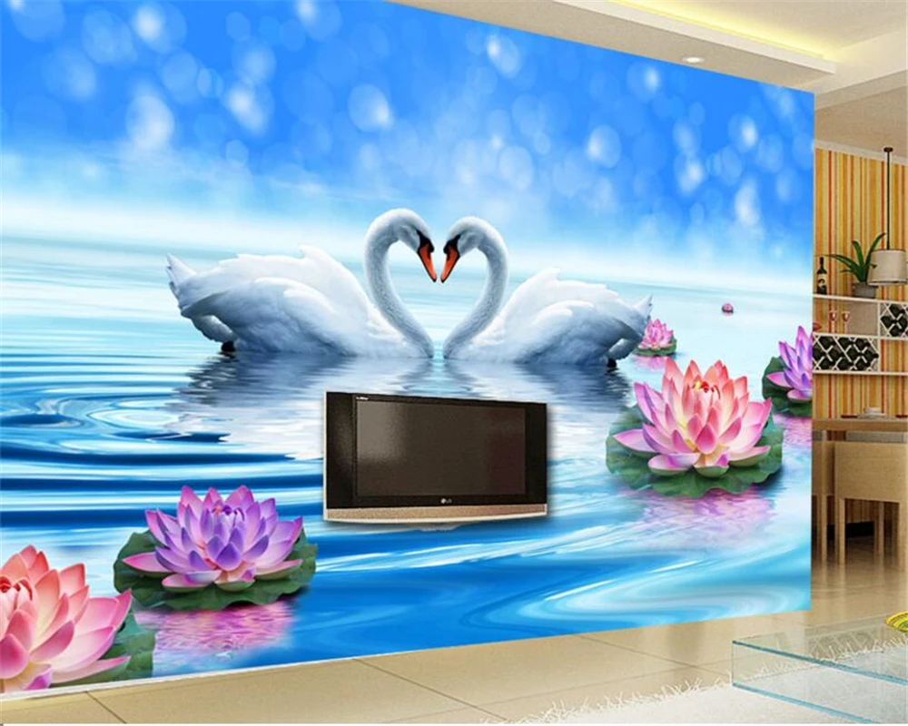 Beibehang papel de parede wallpaper for walls 3 d Modern home decoration 3D wallpaper lotus swan blue swan lake TV wall painting
Beibehang papel de parede wallpaper for walls 3 d Modern home decoration 3D wallpaper lotus swan blue swan lake TV wall painting