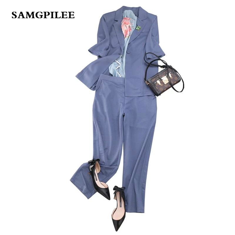 2020 New Half Sleeve Casual Single Button Turn-down Collar Elastic Waist Ankle-length Solid Women Set Plus Size L-3xl
2020 New Half Sleeve Casual Single Button Turn-down Collar Elastic Waist Ankle-length Solid Women Set Plus Size L-3xl