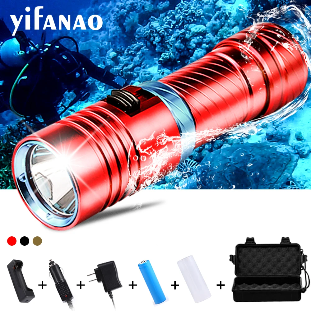 3000lm Scuba Diving Light 100 Meter L2 Waterproof Underwater LED Flashlight Diving Camping Lanterna Torch With Stepless Dimming
3000lm Scuba Diving Light 100 Meter L2 Waterproof Underwater LED Flashlight Diving Camping Lanterna Torch With Stepless Dimming