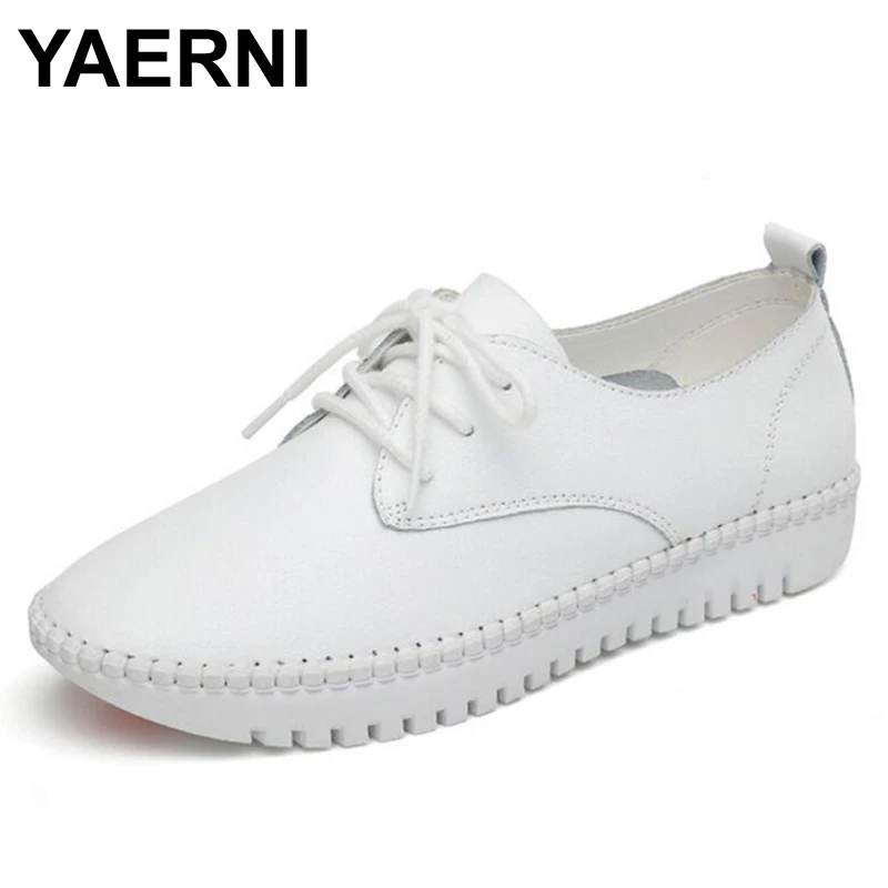 YAERNI Leather Flat Shoes For Women 2021 Spring Summer Fashion Casual White Loafers Shoes Round Toe Lace-up Muffin Female Shoes
YAERNI Leather Flat Shoes For Women 2021 Spring Summer Fashion Casual White Loafers Shoes Round Toe Lace-up Muffin Female Shoes