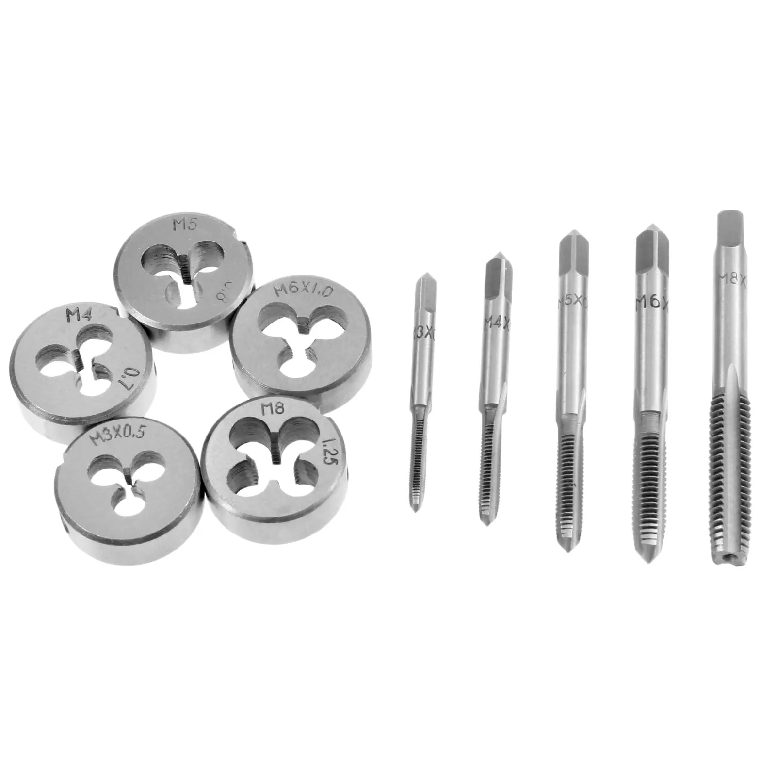 DRELD 10Pcs Tap and Die Set M3 M4 M5 M6 M8 HSS Thread Metric Plug Screw Tap With 3mm-8mm Metric Thread Die Hand Tools Set
DRELD 10Pcs Tap and Die Set M3 M4 M5 M6 M8 HSS Thread Metric Plug Screw Tap With 3mm-8mm Metric Thread Die Hand Tools Set