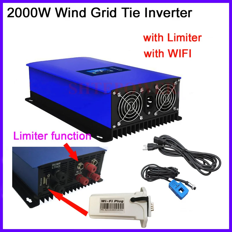 2000W Wind inverter with wifi plug new power inverter 3 phase ac 45-90V to 220V 230V 2Kw MPPT system inter limiter
2000W Wind inverter with wifi plug new power inverter 3 phase ac 45-90V to 220V 230V 2Kw MPPT system inter limiter