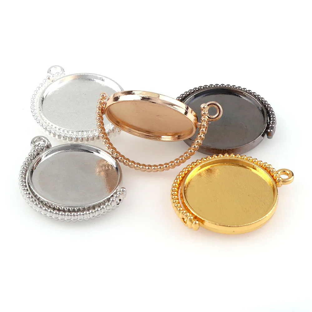 5Pcs 5Colors 25mm Double Sided Rotatable Cabochon Cameo Base Tray Blank Fit 25mm Cabochons Jewelry Making Findings
5Pcs 5Colors 25mm Double Sided Rotatable Cabochon Cameo Base Tray Blank Fit 25mm Cabochons Jewelry Making Findings