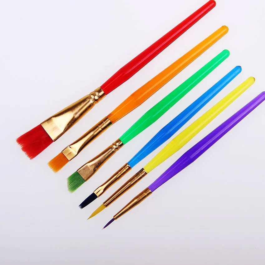 6 PCS/Set Colorful Tip Flat Child Paint Brushe Plastic Handle Nylon Paint Brushes Set Drawing Art Supplies
6 PCS/Set Colorful Tip Flat Child Paint Brushe Plastic Handle Nylon Paint Brushes Set Drawing Art Supplies
