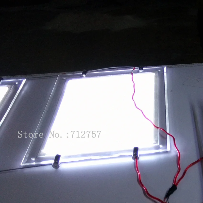 Real Estate Window Display System Advertising light box led panel hanging double side acrylic poster frame a4 size 56PCS/lot | Лампы и
