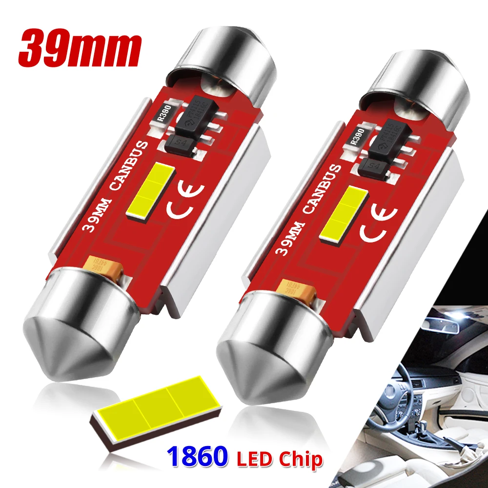 New Festoon 39mm C5W C10W LED Bulbs CANBUS 1860 SMD White Lamp For Car Auto Interior External Dome Trunk License Plate Lights
New Festoon 39mm C5W C10W LED Bulbs CANBUS 1860 SMD White Lamp For Car Auto Interior External Dome Trunk License Plate Lights