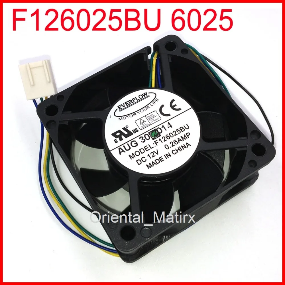 Free Shipping F126025BU 6025 60x60x25mm PWM CPU Fan 12V 0.26A 4Wire 4Pin Computer CPU Cooler Cooling Fan
Free Shipping F126025BU 6025 60x60x25mm PWM CPU Fan 12V 0.26A 4Wire 4Pin Computer CPU Cooler Cooling Fan