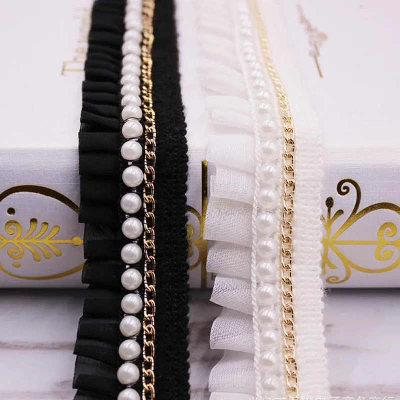 10Yard/Lot 3cm ruffle chiffon pearl lace clothing accessories diy handmade beading chain lace trim clothes lace fabric
10Yard/Lot 3cm ruffle chiffon pearl lace clothing accessories diy handmade beading chain lace trim clothes lace fabric