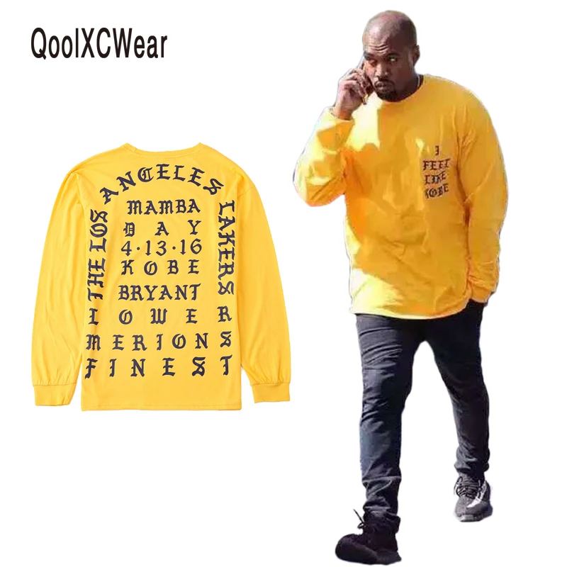 QoolXCWear 2017 Kanye West я чувствую себя как Коби с длинным рукавом памятная Футболка|t