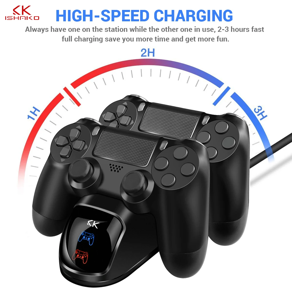Зарядная док станция для контроллера PS4 двойное зарядное устройство с дисплеем