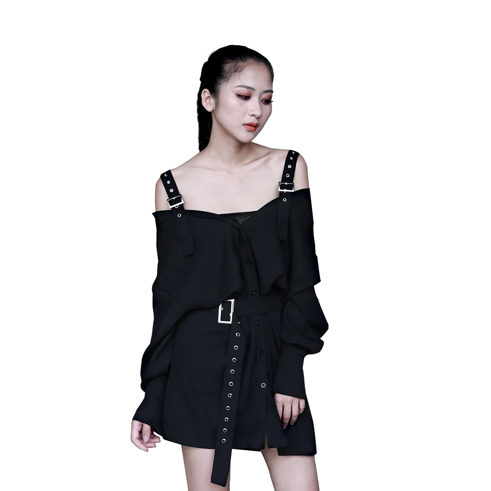 Steampunk New Retro Black Strap Long-sleeved Dress High Waist Distribution Belt Dress Casual Fashion Autumn Dress
Steampunk New Retro Black Strap Long-sleeved Dress High Waist Distribution Belt Dress Casual Fashion Autumn Dress
