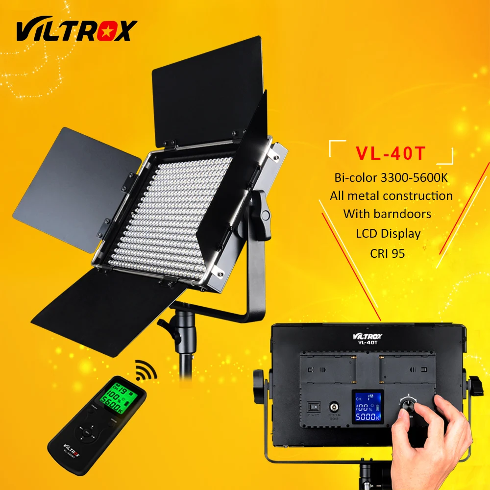 Viltrox VL-40T 540 LED Studio Video 3200K-5600K Slim Bicolor Dimmable LCD Light Lamp for Camera Camcorder
Viltrox VL-40T 540 LED Studio Video 3200K-5600K Slim Bicolor Dimmable LCD Light Lamp for Camera Camcorder