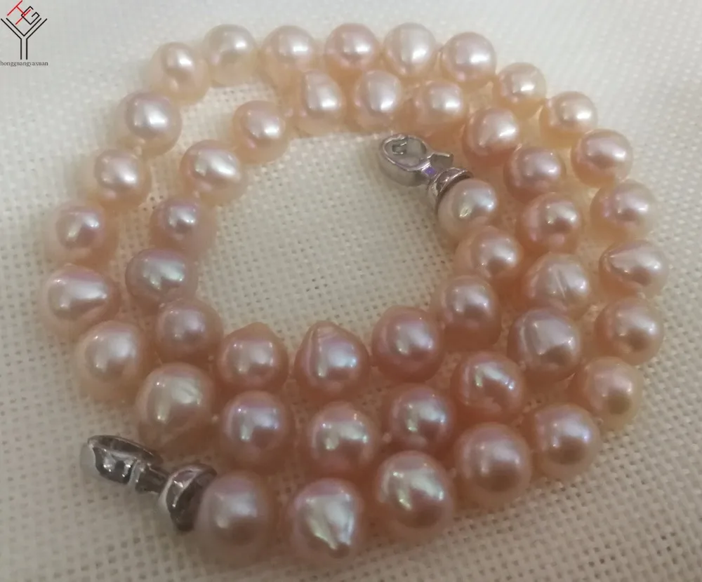 Women fashion Jewelry 8x9mm natural pearl necklace pink pearl beads handmade necklace real freshwater cultured pearl
Women fashion Jewelry 8x9mm natural pearl necklace pink pearl beads handmade necklace real freshwater cultured pearl