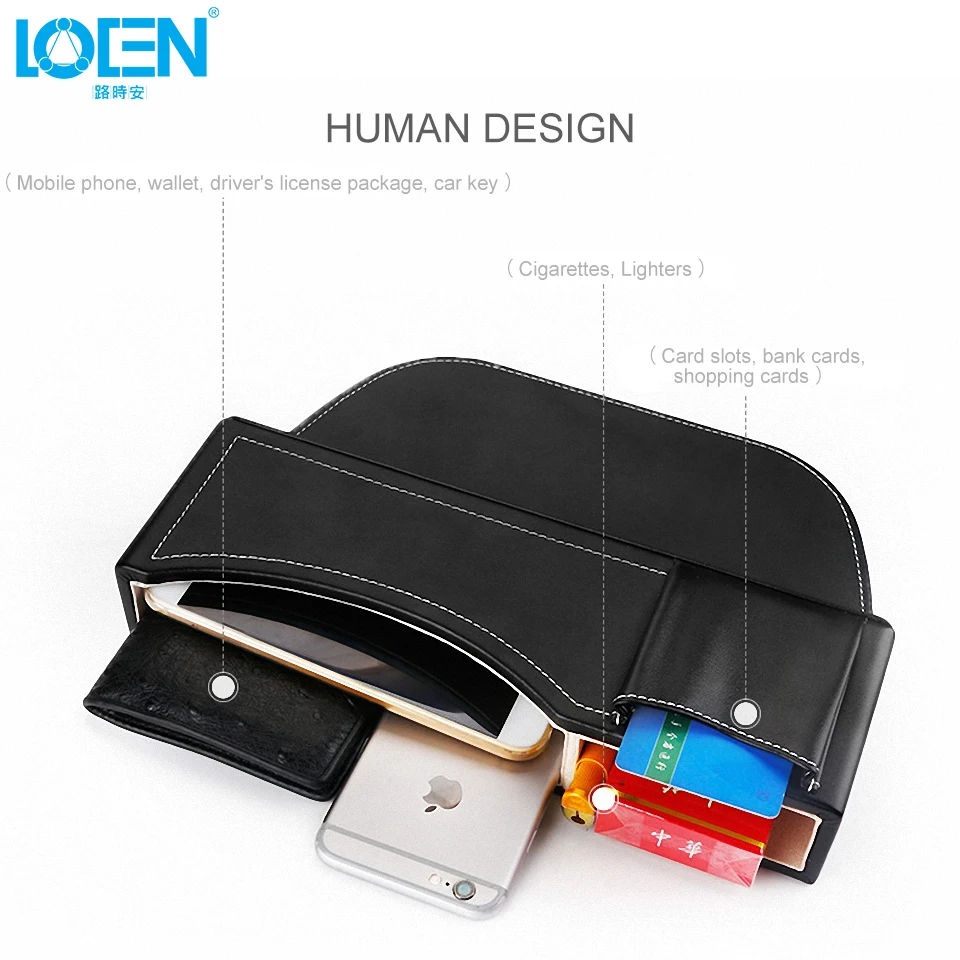 LOEN Car Organizer Storage Box Seat Gap PU Leather Case Pocket Car Seat Side Slit Wallet Phone Coins Cigarette Keys Cards Cup
LOEN Car Organizer Storage Box Seat Gap PU Leather Case Pocket Car Seat Side Slit Wallet Phone Coins Cigarette Keys Cards Cup