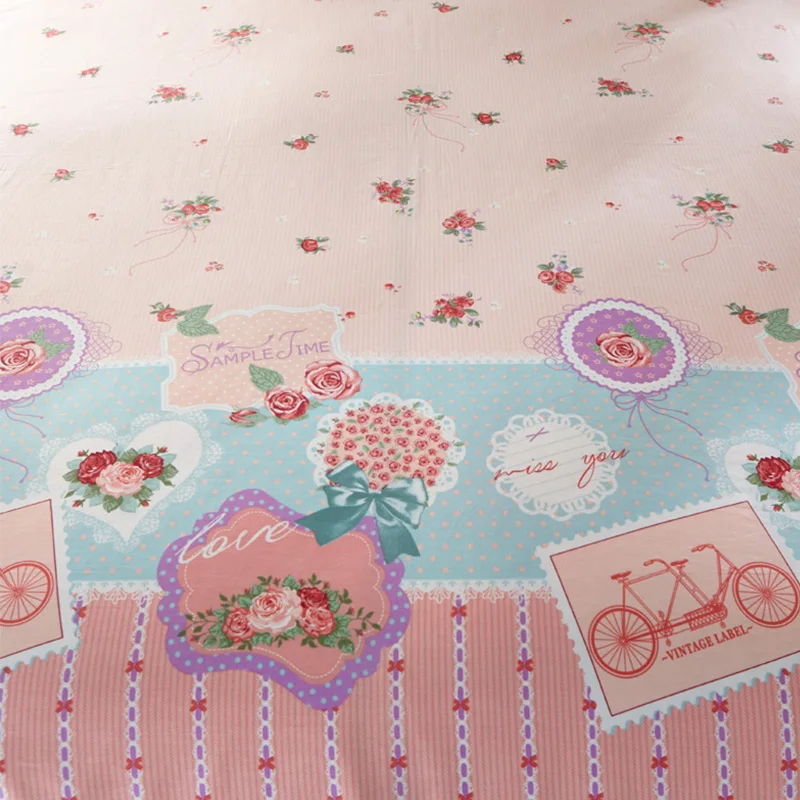 100% Cotton Duvet Cover Love Flowers Printing Quilt Covers Blanket Soft Beding Home Textile Full Queen King Size 160x210cm | Дом и сад