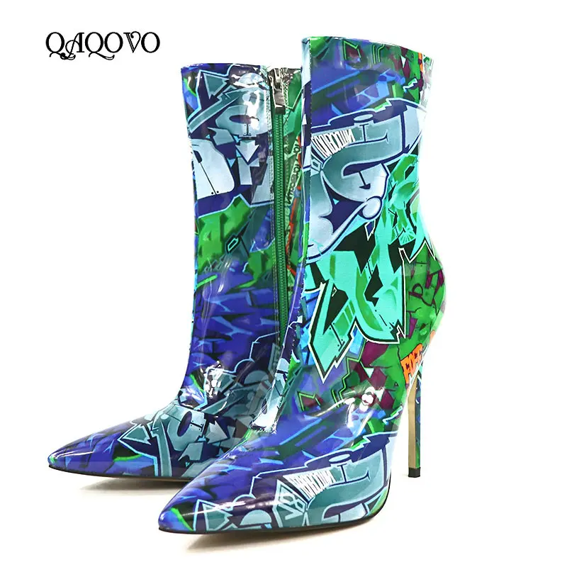 Women Spring Autumn Multicolor Ankle Boots Faux Leather Fashion Super High Heel Boots Sexy Pointed Toe Zipper Boots Ladies Shoes
Women Spring Autumn Multicolor Ankle Boots Faux Leather Fashion Super High Heel Boots Sexy Pointed Toe Zipper Boots Ladies Shoes
